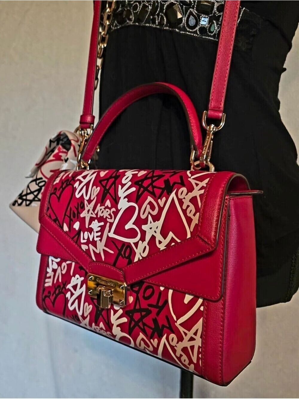 Rare Michael Kors Graffiti Love Heart Bag Bundle — Both With Tags - Picture 8 of 14
